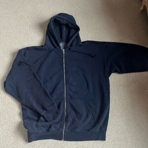Brandy Melville Navy oversized zip up sweatshirt